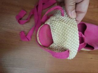 Alpargatas esparto mujer rosa y beige