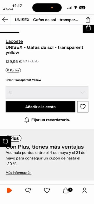 Gafas de sol Lacoste UNISEX transparent yellow