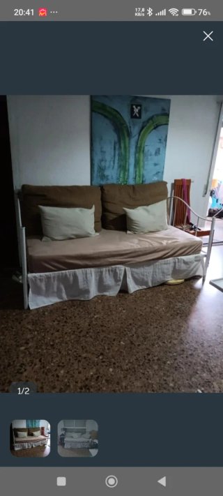 Diván cama blanco desmontado