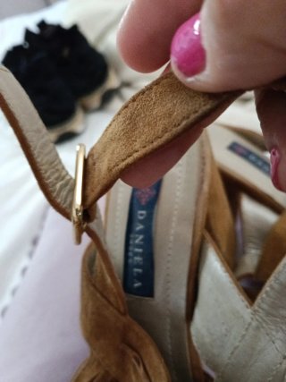 Sandalias ante tacón marrón