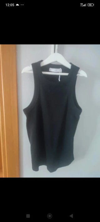 Camiseta tirantes negra algodón