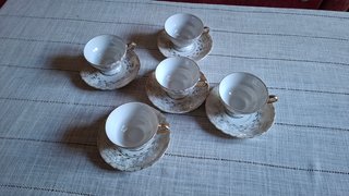 Set 5 tazze porcellana vintage oro