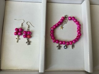 Set Bracciale e Orecchini ciondoli portafortuna