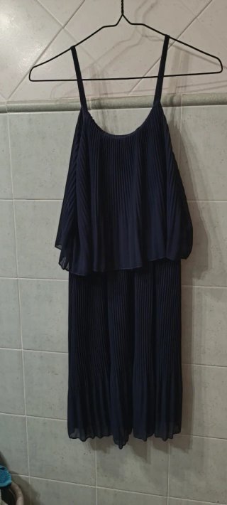 Vestido azul plisado