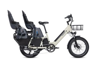Bicicleta eléctrica con 2 sillas para niños
