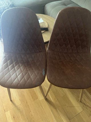 Confezione di 2 sedie in similpelle marrone Maison du Monde