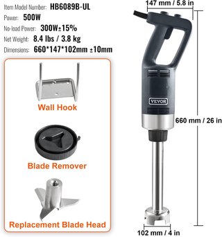 Batidora de Mano VEVOR 500W 12