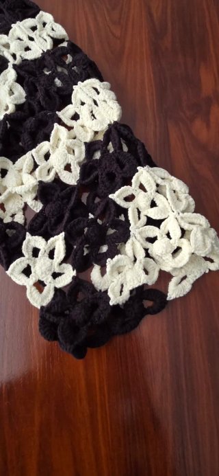 Jersey Zara Crochet Beige/Negro Talla S
