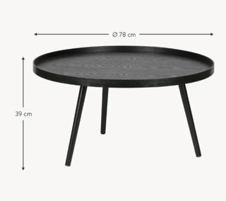 Mesa de centro redonda madera negra Westwing