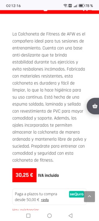 Caja 10 Colchonetas Fitness AFW Nuevas
