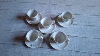 Set 5 tazzine caffè vintage fiori