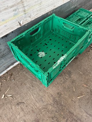10 Cajas Desmontables Plástico Verde 40x30x15