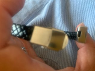 Pulsera  stainless steel cuero y plata nueva