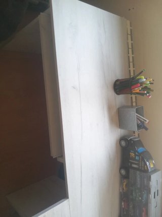 Escritorio L Blanco y Madera