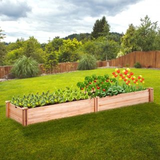 Cama de Jardín Elevada, 7.9 x 2 x 0.8 pies Caja de Plantas de Madera, Cajas de Plantación al Aire Libre con Base Abierta, para Cultivar Flores/Vegetales/Hierbas en el Patio/Jardín/Balcón, Color Ma...