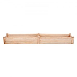 Cama de Jardín Elevada, 7.9 x 2 x 0.8 pies Caja de Plantas de Madera, Cajas de Plantación al Aire Libre con Base Abierta, para Cultivar Flores/Vegetales/Hierbas en el Patio/Jardín/Balcón, Color Ma...