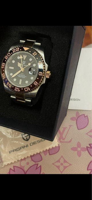 Reloj Pagani Design Automático GMT Negro/Oro