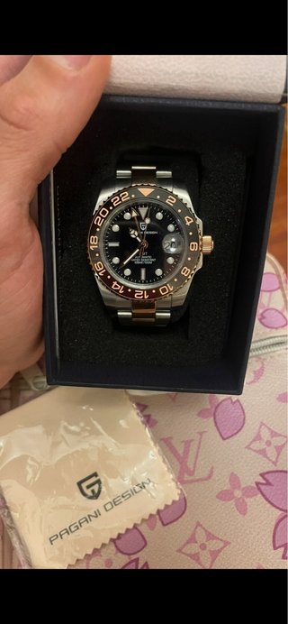 Reloj Pagani Design Automático GMT Negro/Oro