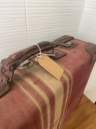 Maleta vintage: lienzo y cuero