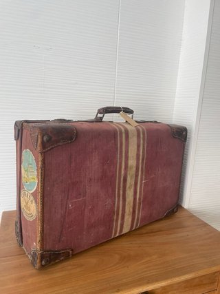 Maleta vintage: lienzo y cuero