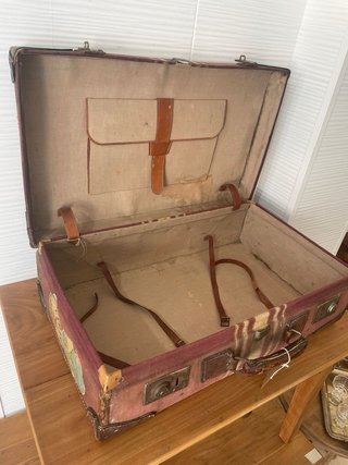 Maleta vintage: lienzo y cuero