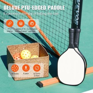Set de Red de Pickleball, Sistema de Pickleball Portátil de Tamaño Regulamentario de 22FT con Bolsas, Pelotas, Palas, Ruedas y Líneas de Cancha, Marco de Metal Resistente a la Intemperie y Red de ...