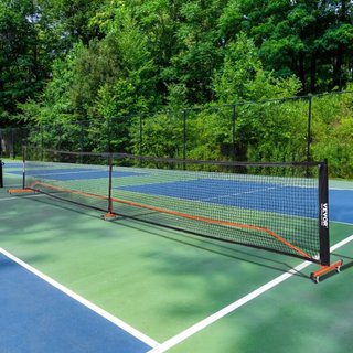 Set de Red de Pickleball, Sistema de Pickleball Portátil de Tamaño Regulamentario de 22FT con Bolsas, Pelotas, Palas, Ruedas y Líneas de Cancha, Marco de Metal Resistente a la Intemperie y Red de ...