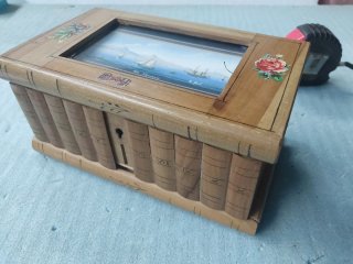 Portagioie in legno con dipinto Napoli