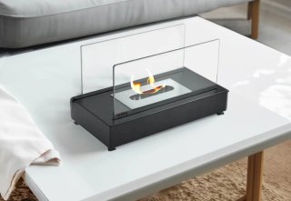Chimenea de mesa bioetanol cristal y metal