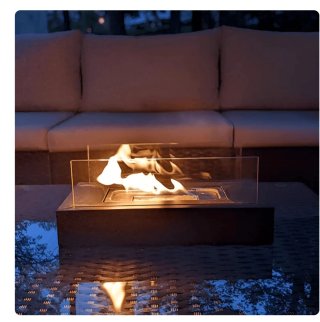 Chimenea de mesa bioetanol cristal y metal