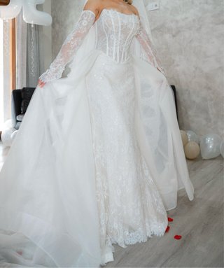 Vestido Novia Encaje Perlas Talla Xs-S