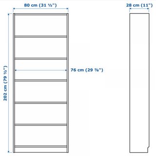 Librería BILLY IKEA Blanca 80x28x202 cm
