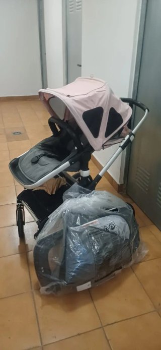 Carro Bugaboo Rosa y Gris
