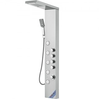 Sistema di Pannello Doccia, Torre Doccia 4 Modalità, Pioggia, Cascata, 5 Getti Massaggio Completo e Testa Doccia 3 Configurazioni con Tubo 59", Set Doccia Monta...