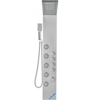 Sistema di Pannello Doccia, Torre Doccia 4 Modalità, Pioggia, Cascata, 5 Getti Massaggio Completo e Testa Doccia 3 Configurazioni con Tubo 59", Set Doccia Monta...