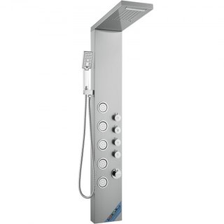 Sistema di Pannello Doccia, Torre Doccia 4 Modalità, Pioggia, Cascata, 5 Getti Massaggio Completo e Testa Doccia 3 Configurazioni con Tubo 59", Set Doccia Monta...