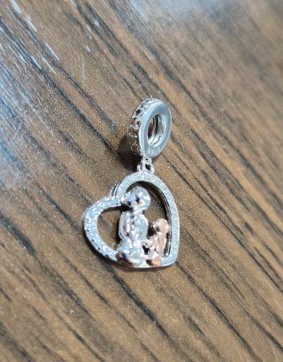 Charm Corazón Madre e Hija Plata 925