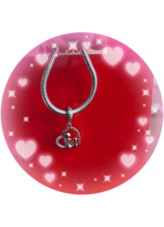 Charm Corazón Madre e Hija Plata 925