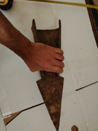 Vomere aratro antico in ferro - primi '900