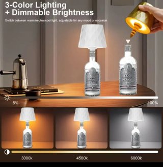 Lámpara LED Botella Vino Recargable