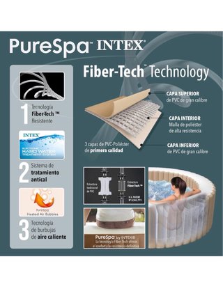 Spa Hinchable Intex Gris y Blanco 4 plazas