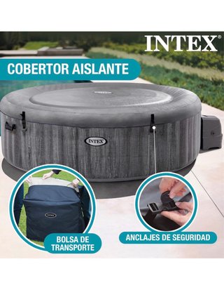 Spa Hinchable Intex Gris y Blanco 4 plazas
