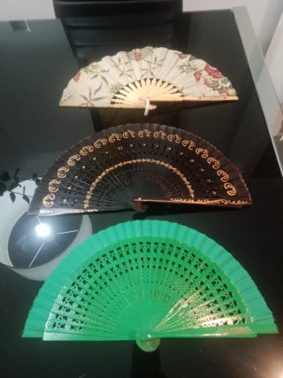 Lote de 3 Abanicos Decorados