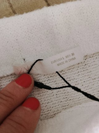 Falda larga Zara blanca
