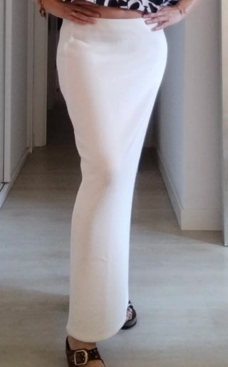 Falda larga Zara blanca