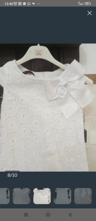 Vestido blanco niña precioso tela blanca bordada