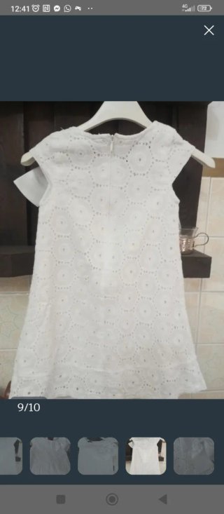 Vestido blanco niña precioso tela blanca bordada