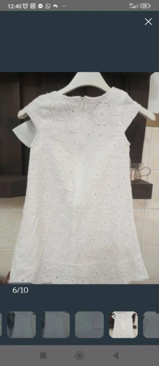 Vestido blanco niña precioso tela blanca bordada