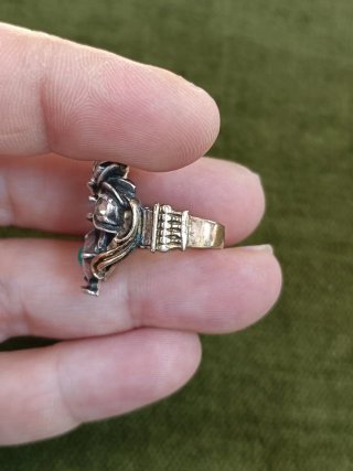 Anillo Antiguo Plata Dorada y Plata