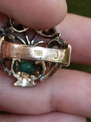 Anillo Antiguo Plata Dorada y Plata